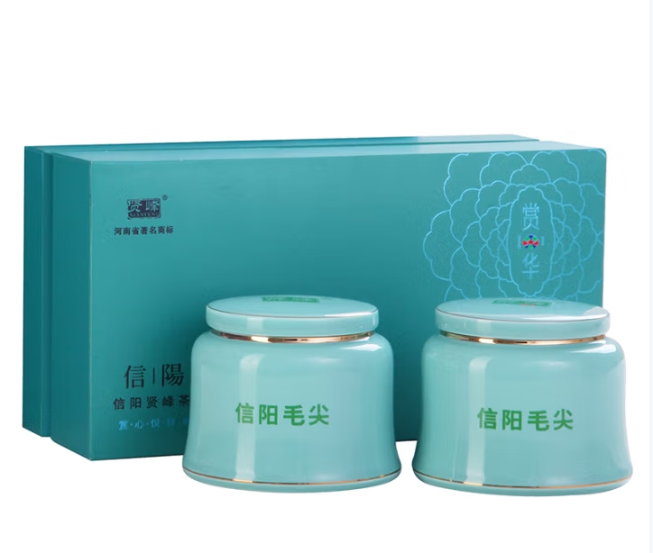 贤峰信阳毛尖贤峰茶叶绿茶明前雪芽150克礼盒镇店之宝